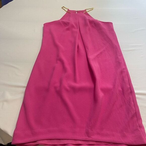 NWT Trina Turk Pink Gold Chain Dress Size 6 New - Picture 1 of 8